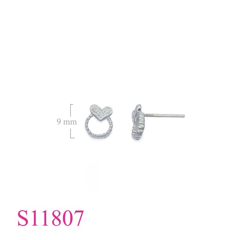 Earrings, heart and hoop.