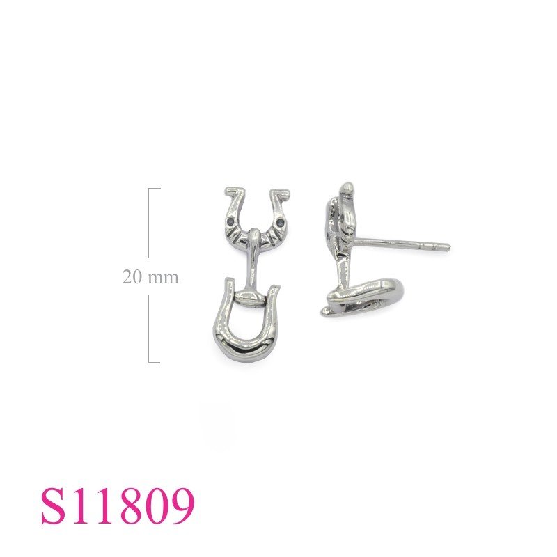 Earrings, horseshoe.