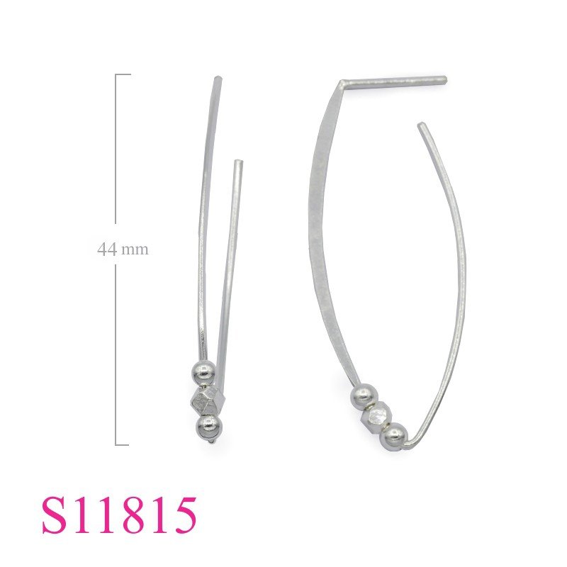 Earrings, 17x44mm V wire with beads.