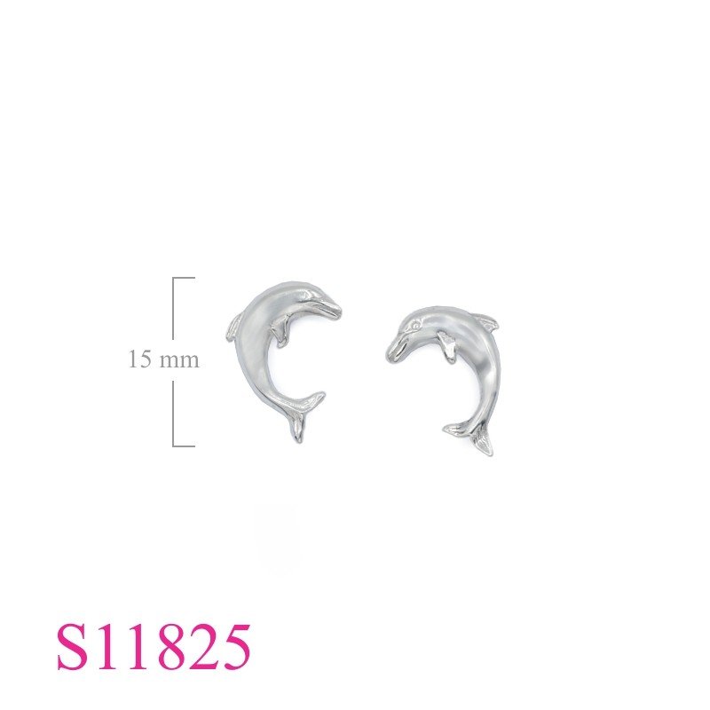 Earrings, dolphin.