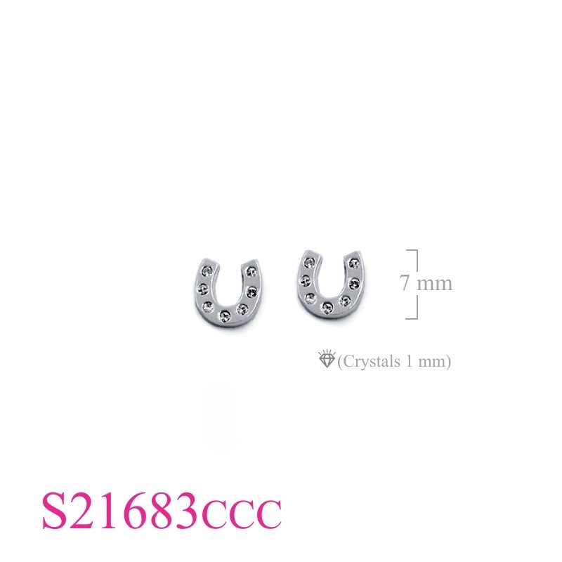 Earrings, horseshoe with small Crystals.
