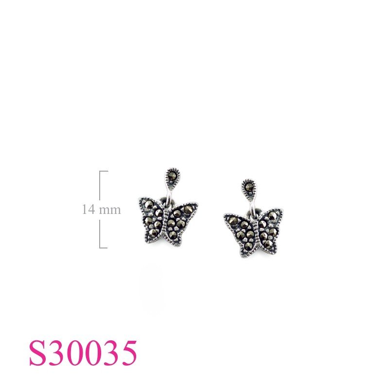 Butterfly Earrings, Marcasite Earrings.