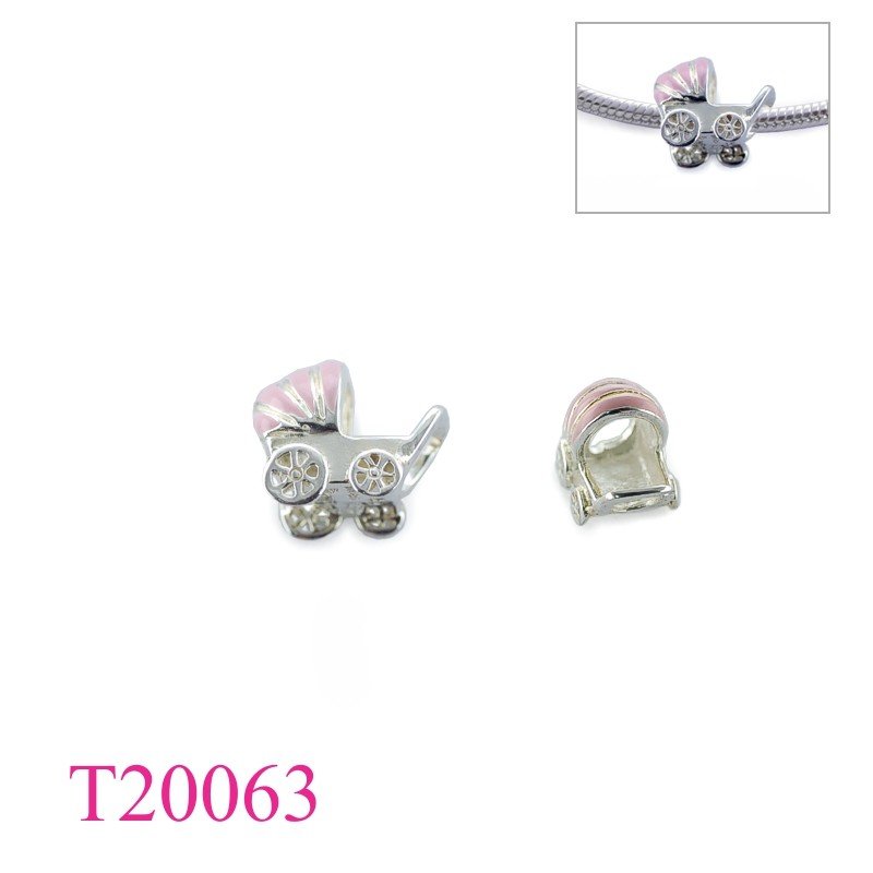 Bead, baby cart enamel.