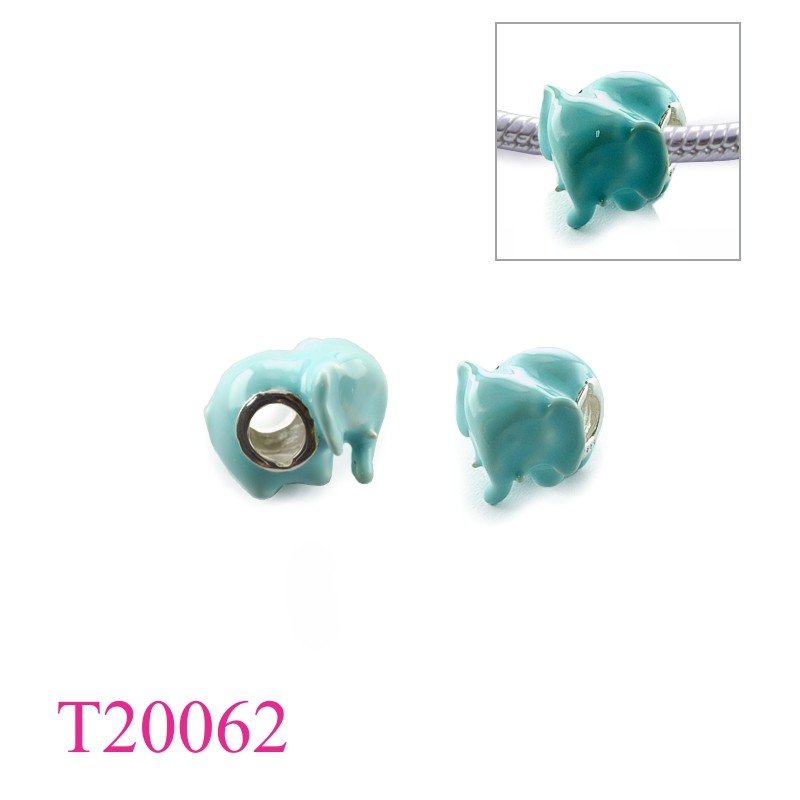 Bead, elephant enamel.