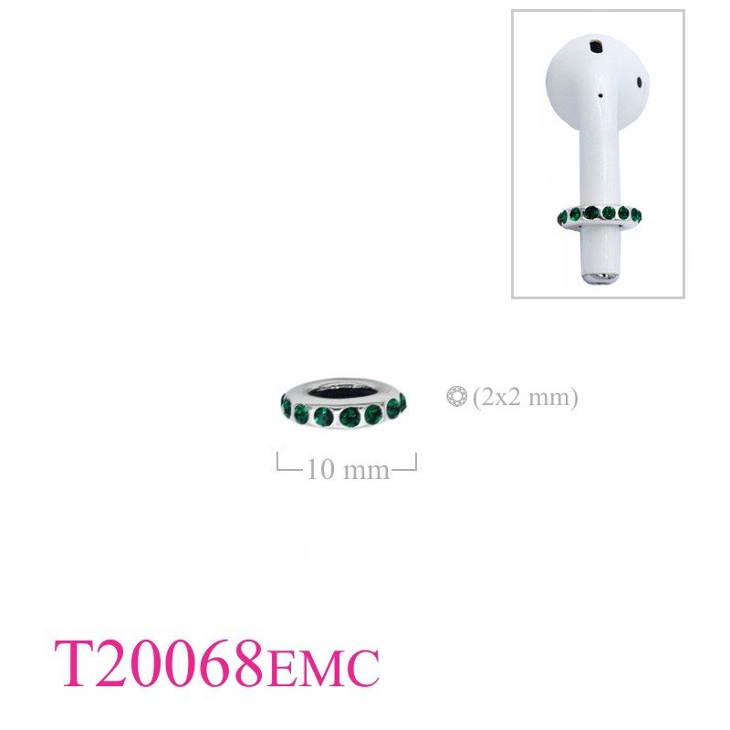 Bead, small Emerald crystals ring for Air Pod.