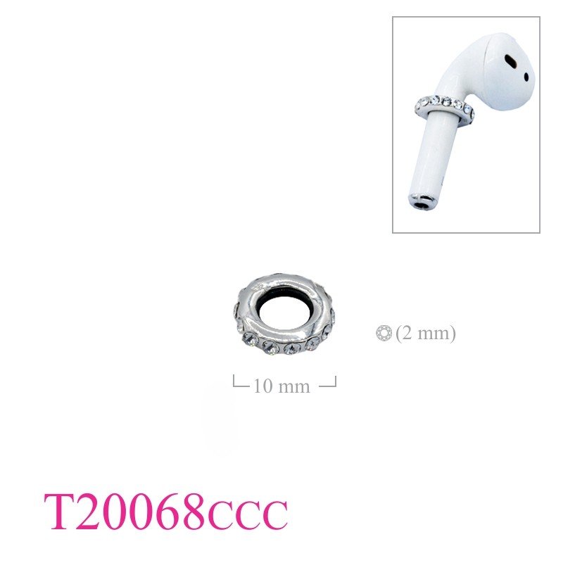 Bead, small Clear crystals ring for Air Pod.