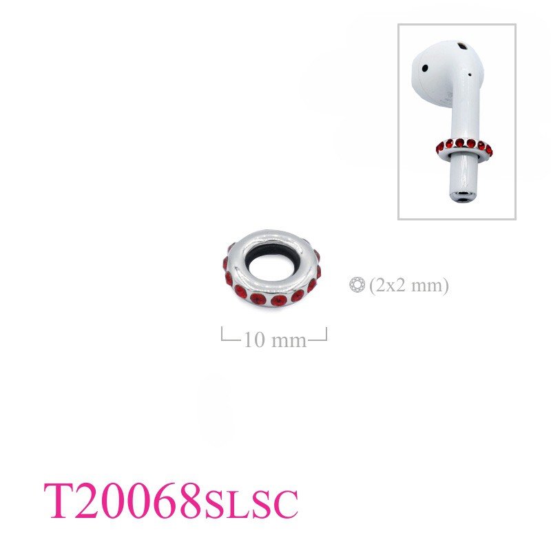 Bead, small Light Siam crystals ring for Air Pod.