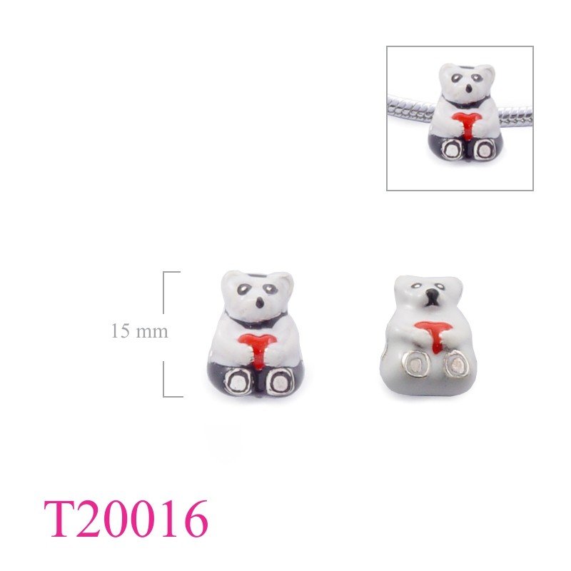 Bear Bead, Heart Bead,  holding  enamel.