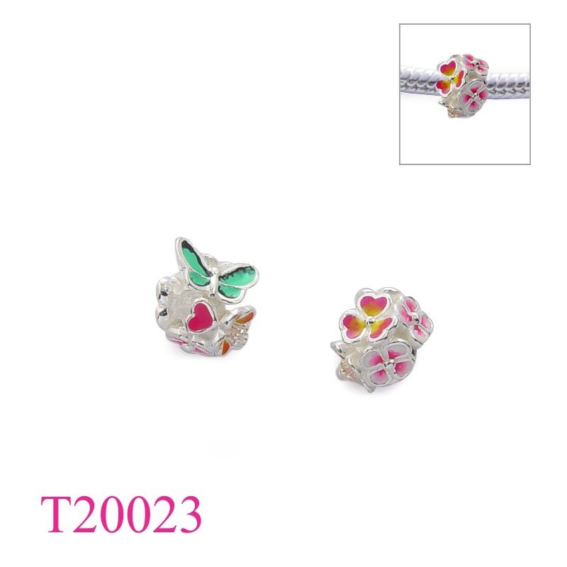 Butterfly Bead, Flower Bead, ,enamel.