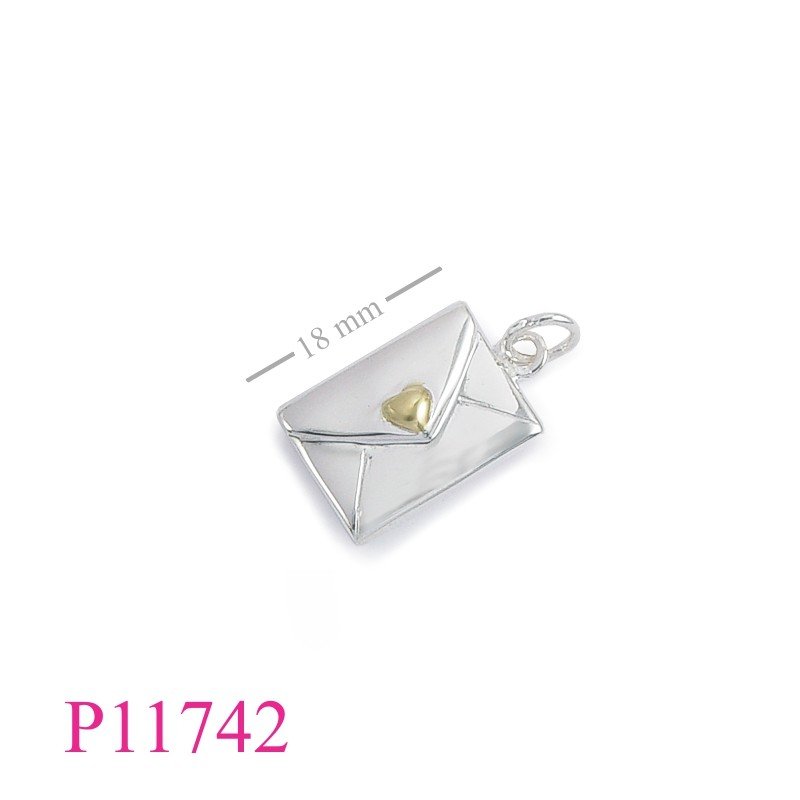 <p>Pendant, "Sealed with a kiss" envelope</p>