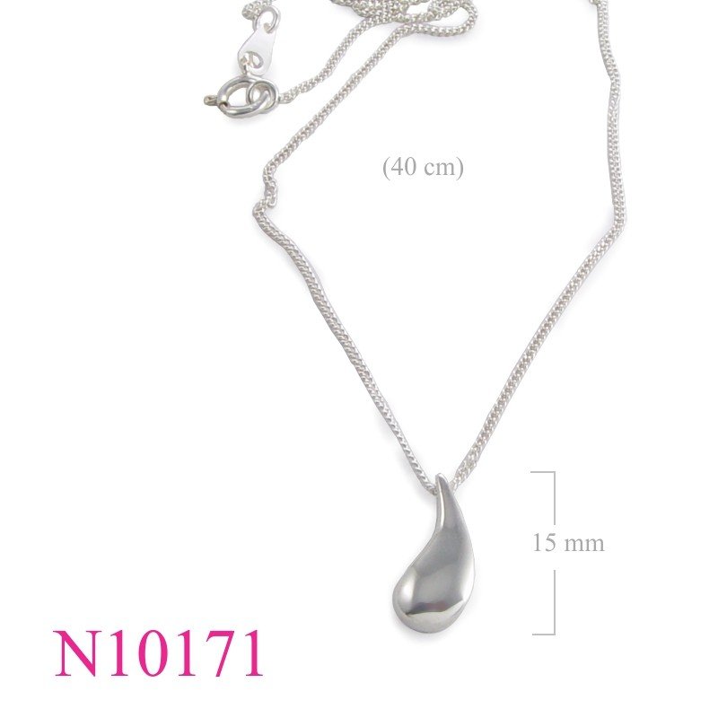Necklace, drop with small chain.