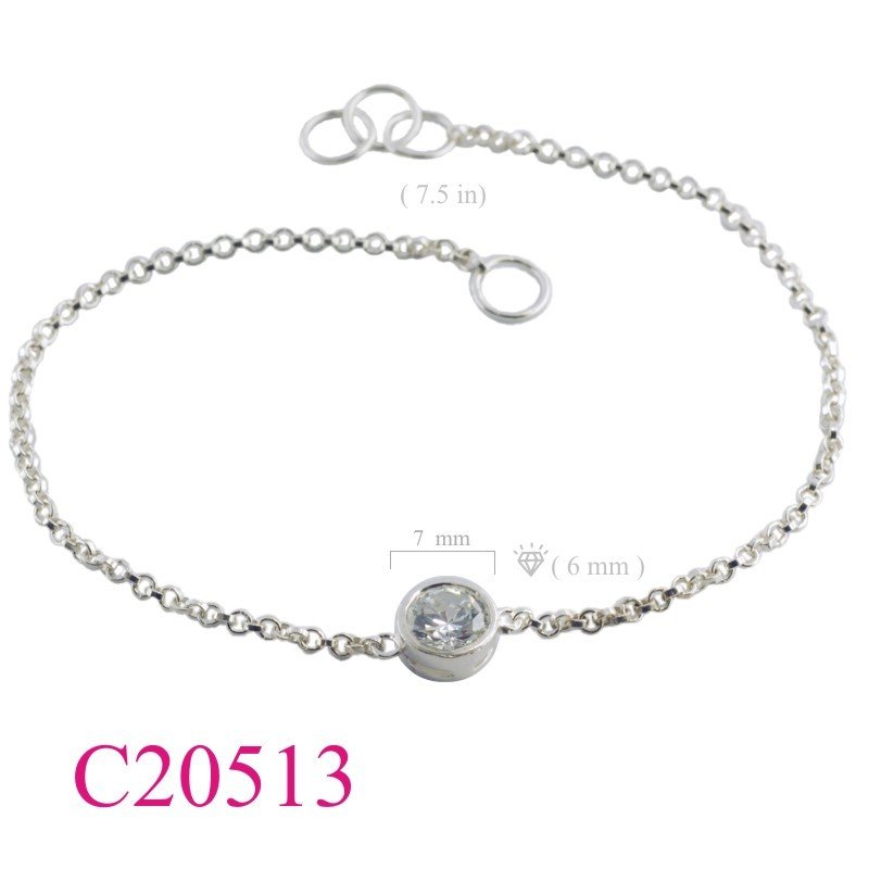Bracelet, 6mm round CCZ.
