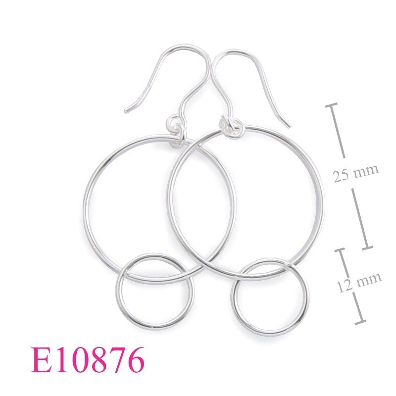 Earrings, 4mm and 25mm+12mm hoops.