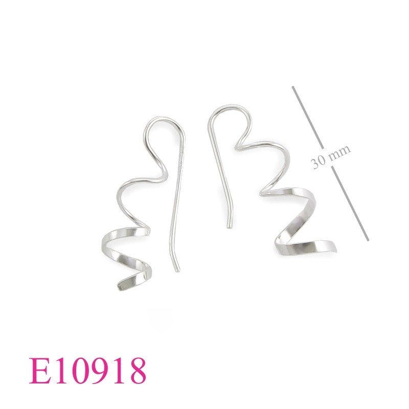 Earrings, swirl wire.