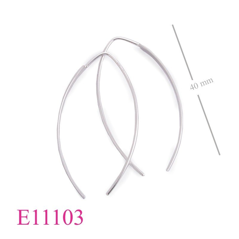 Earrings, flat curve wire.