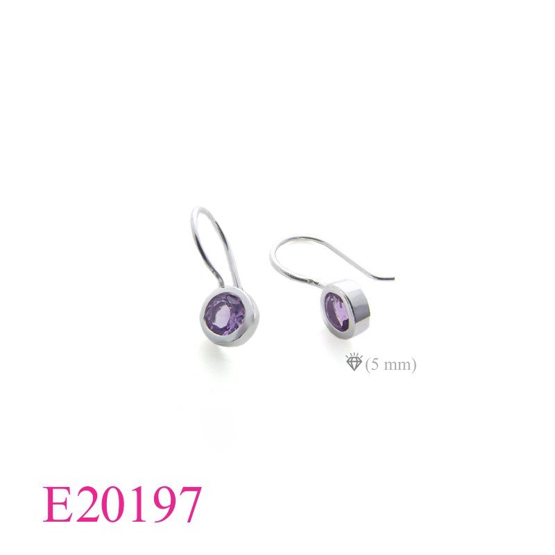 Earrings, 5mm round stone.