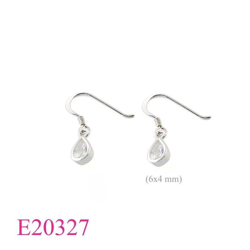 Earrings, 6x4mm drop stone.
