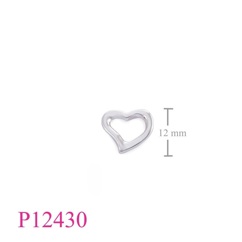 Pendant, 12mm TF heart.