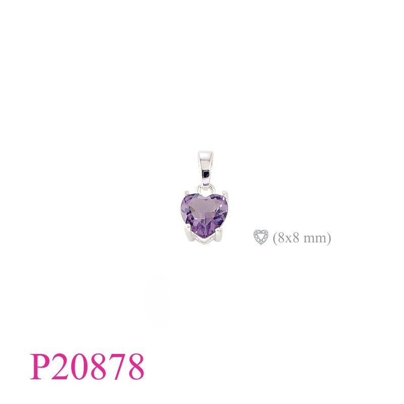 Pendant, 8mm heart stone.