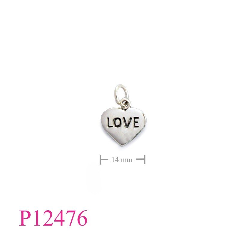 Pendant, "LOVE" heart.