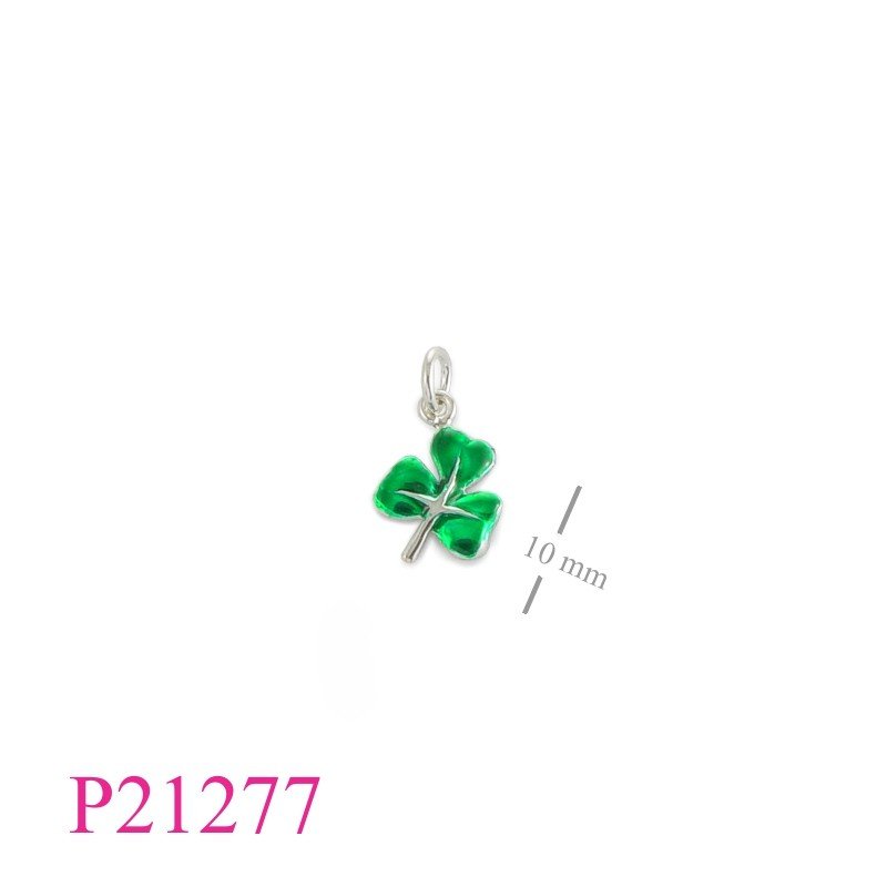 Pendant, Shamrock enamel.