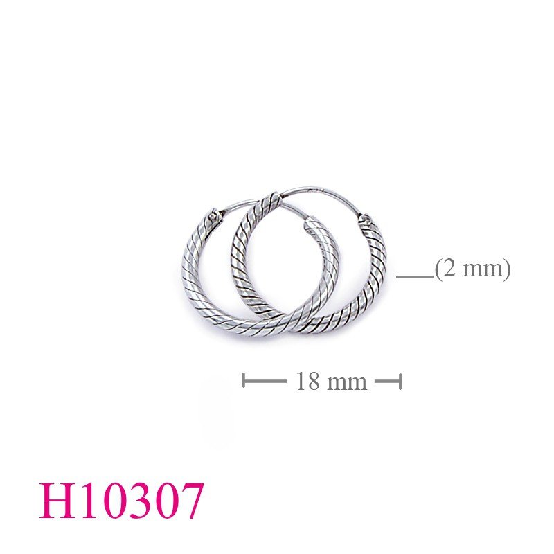 Earrings, 2x18mm hoop.