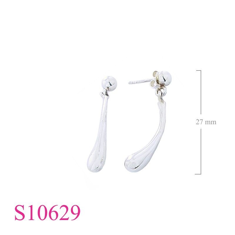 Earrings, long drop shape.