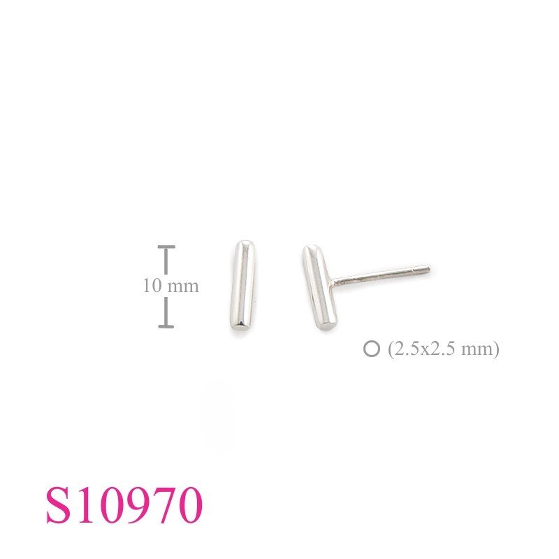 Earrings, 2.5x10mm tube.
