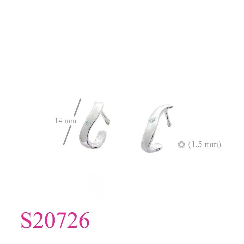 Earrings, U shape with 1.5mm.