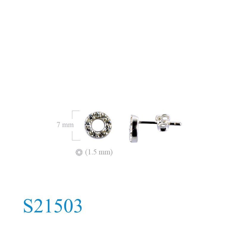 Earrings, round with small CCZs.