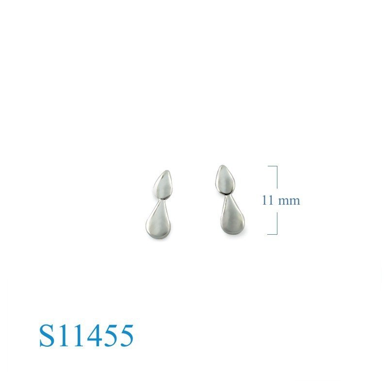 Earrings, double drops.