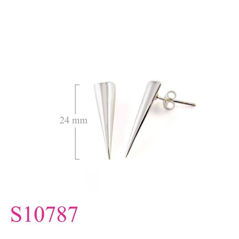 Earrings, 7x24mm half cone.