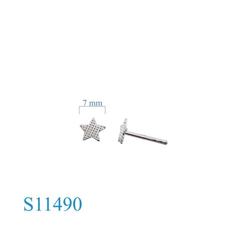 Earrings, 6mm pattern star.