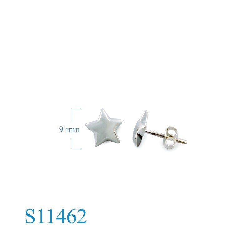 Earrings, 9mm star.