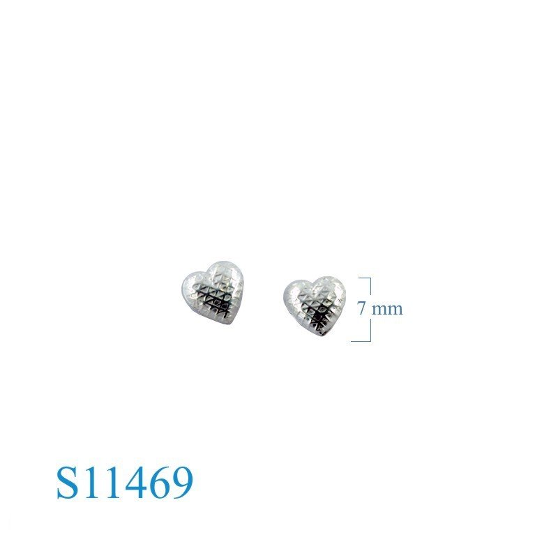 Earrings, 6mm puff heart.