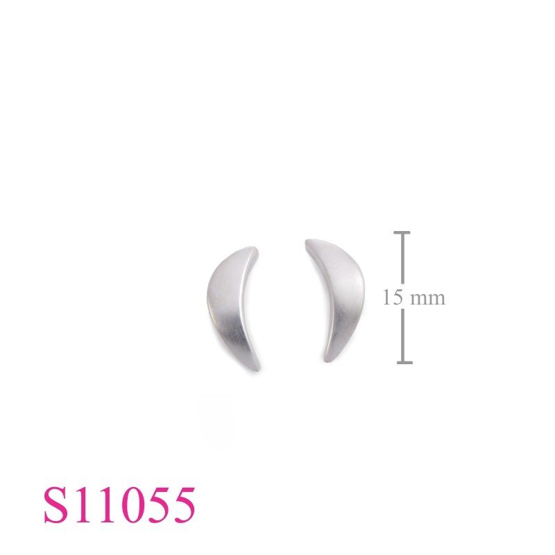 Earrings, moon shape with matt surface.