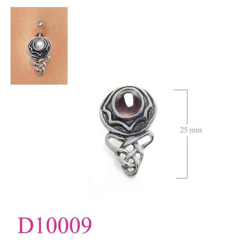 Celtic Body Jewelry, shield, round Celtic knot.