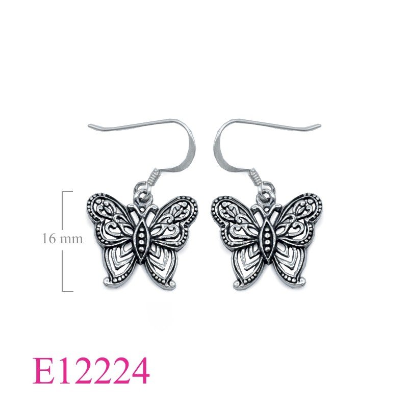 Earrings, openwork butterfly.