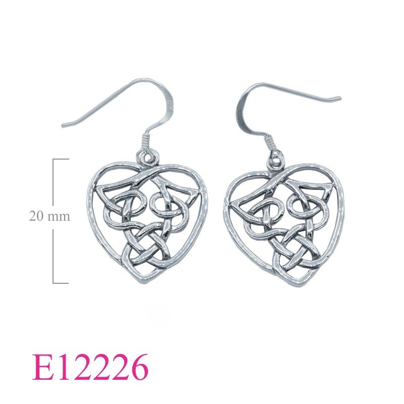 Celtic Earrings, Heart Earrings, Celtic .