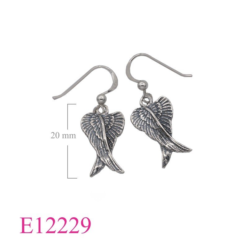 Earrings, angle wings.
