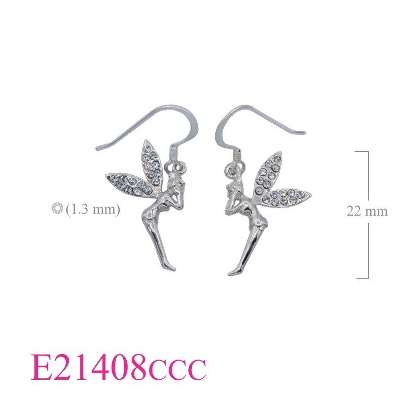 Wing Earrings, Fairy Earrings,  with small crystals s.