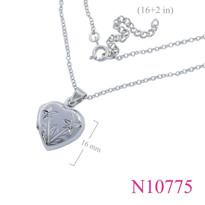 Heart Necklace, Locket Necklace, 16 inches chain and  16mm  .