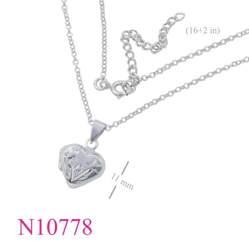 Heart Necklace, Locket Necklace, 16 inches chain and 14mm.