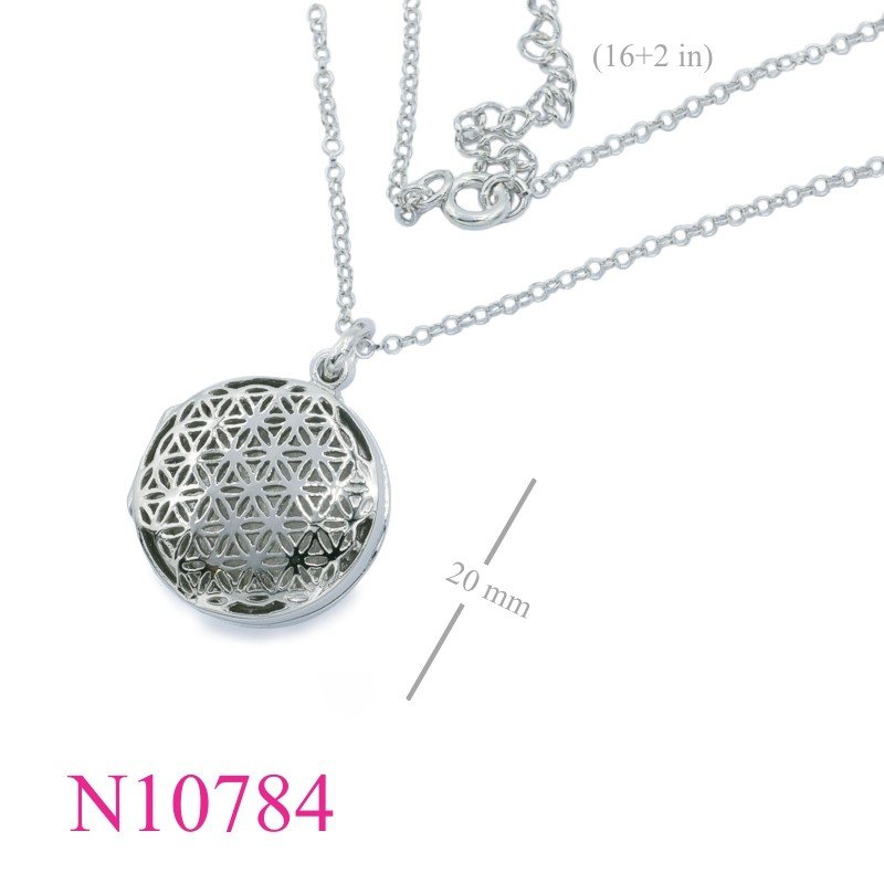 Flower Of Life Necklace, Locket Necklace, 16 inches chain and 20mm round Flower of Life .