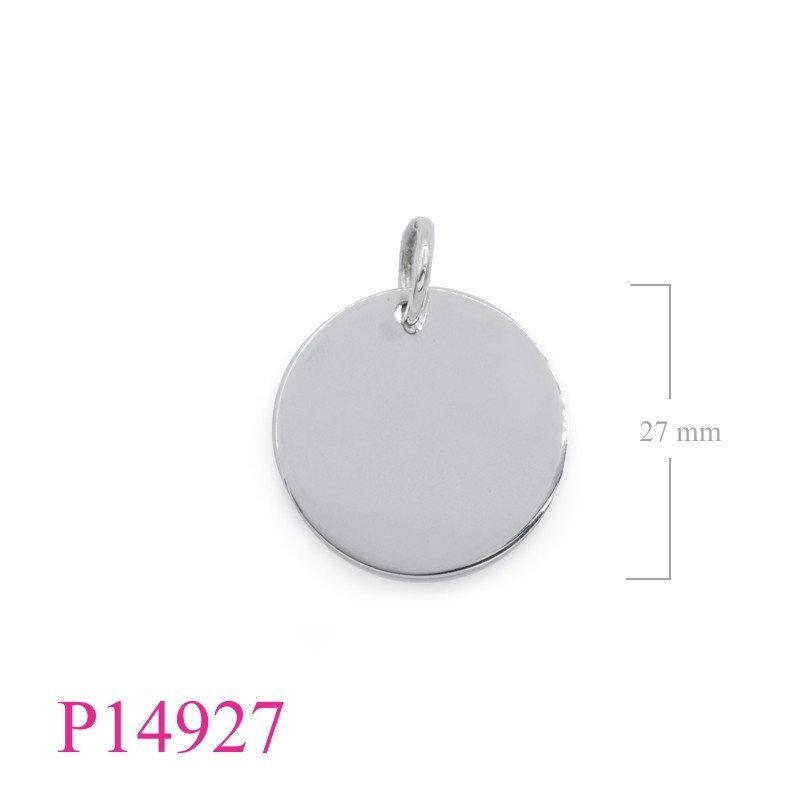 Pendant, 27mm round tag.