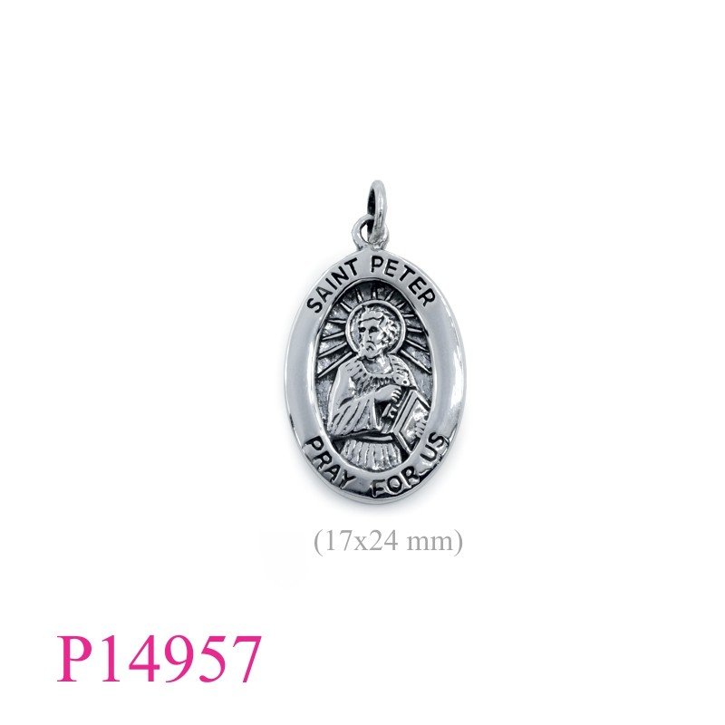 Pendant, 17x24mm oval SAINT PETER.