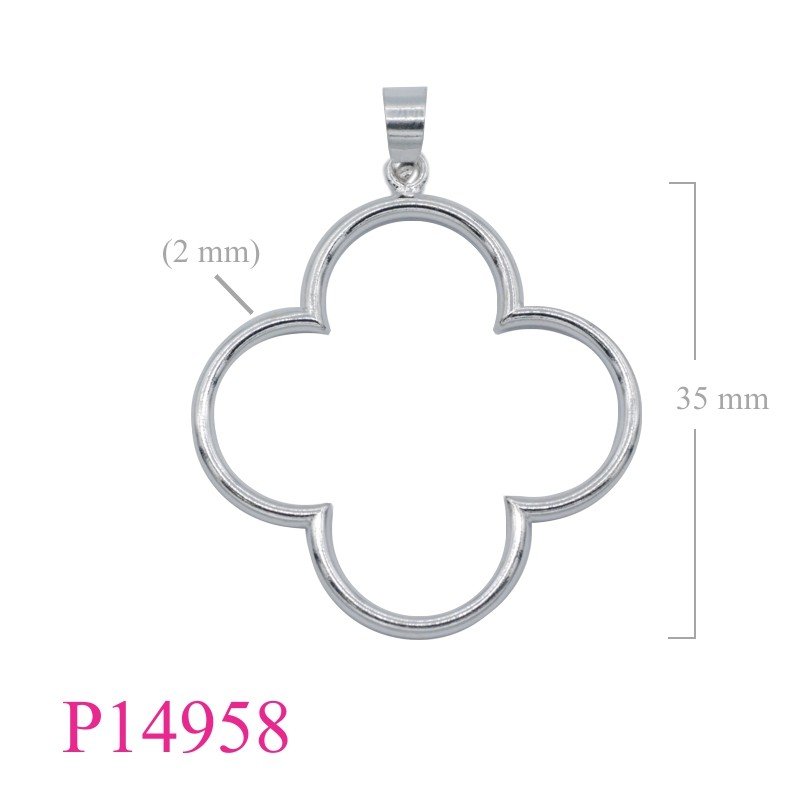 Pendant, 2x35mm flower tube.