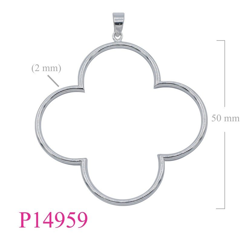 Pendant, 2x50mm flower tube.