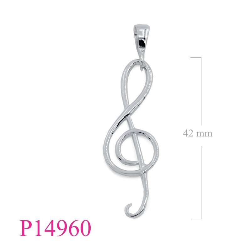 Music Pendant, Music Note Pendant, 42mm .