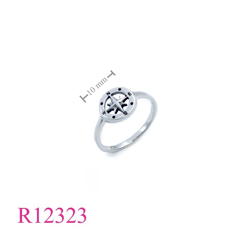 Ring, 12mm round compass.